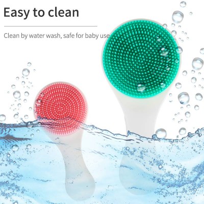 Wholesale Silicone Bath Brush Baby Bath Shower Back Body Scrubber Two in One Baby Brush & Baby Comb